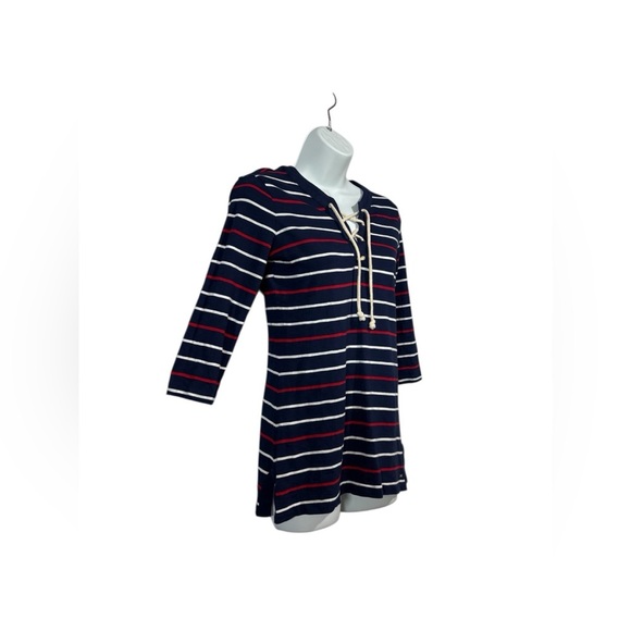 Tommy Hilfiger, Nautical Striped Lace Up Top Navy, Red & White, Small ⚓️ - Picture 6 of 9